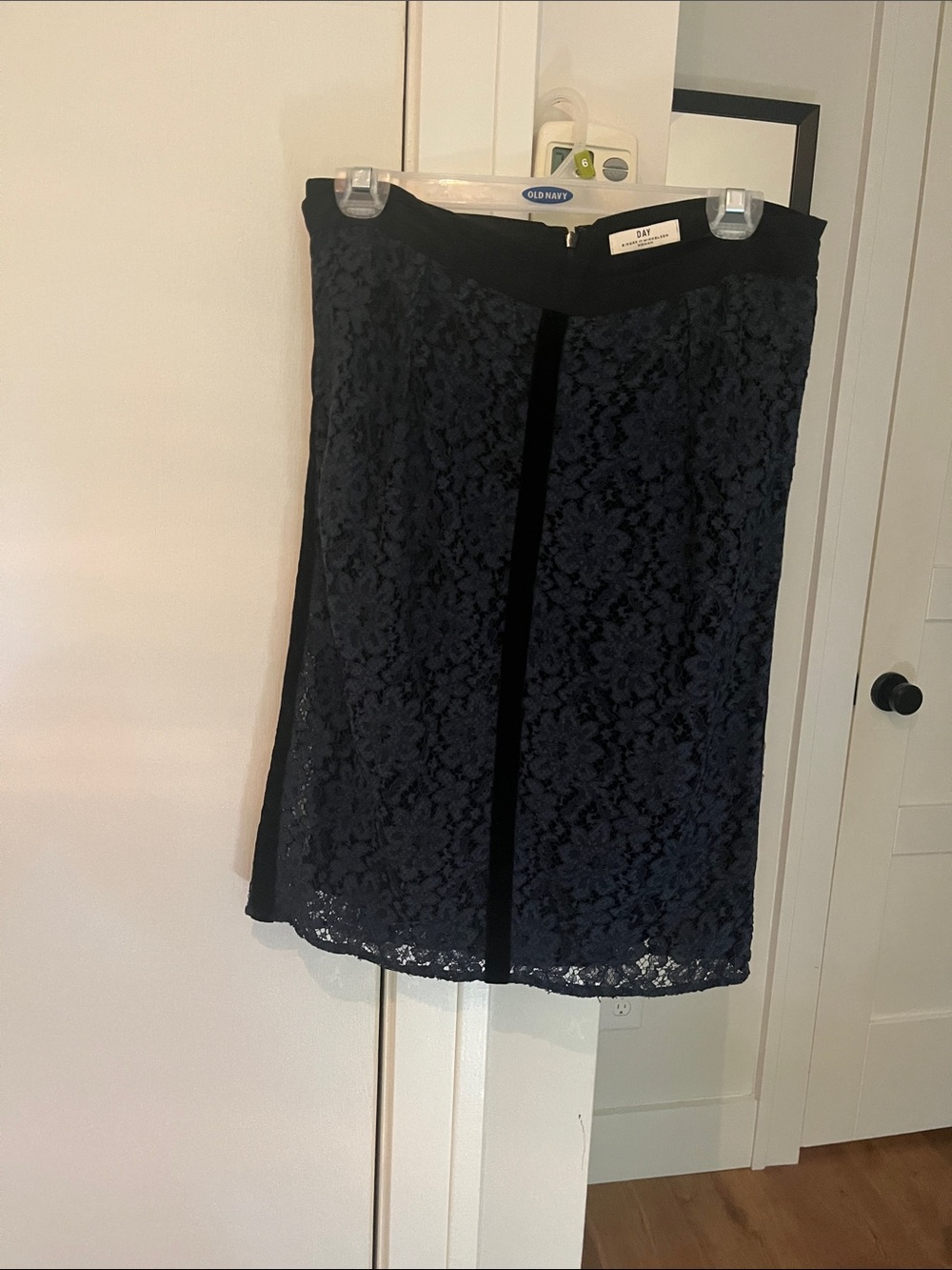 Dark blue lace skirt. DAY (Danish brand)